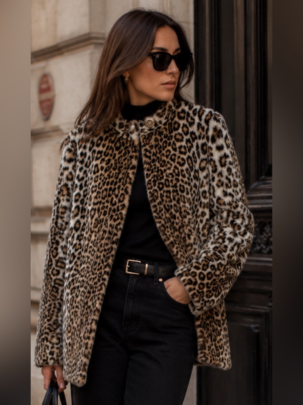 Leopard Print Faux Fur Jacket | Chic Animal Print Coat | Elegant Casual